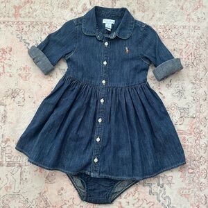EUC Ralph Lauren denim shirt dress with bloomers